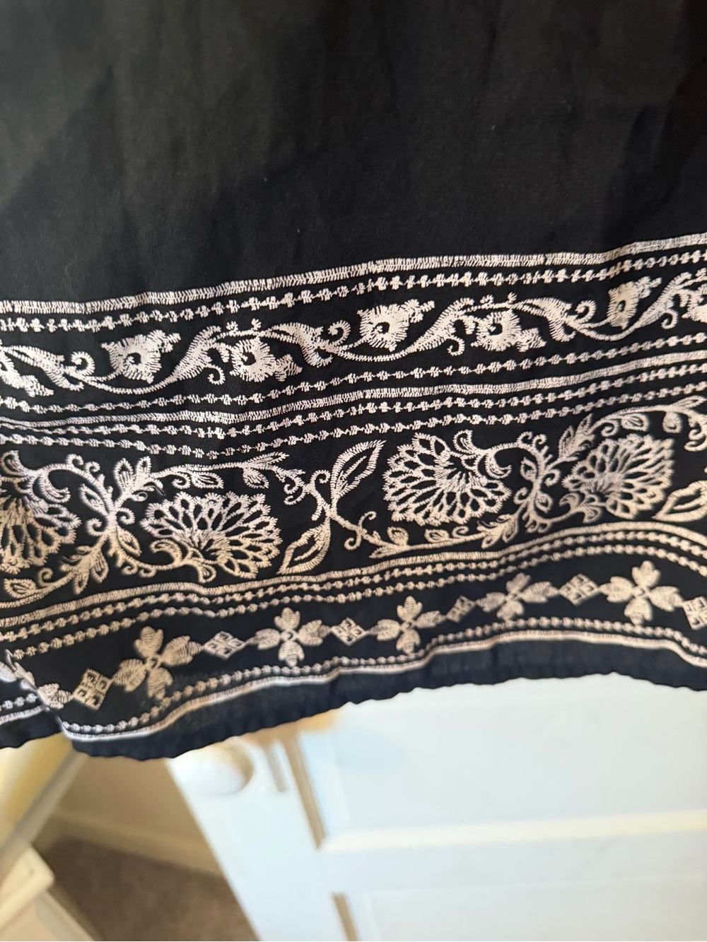 Trixxi Black Mini Dress with White Hem - Picture 2 of 4